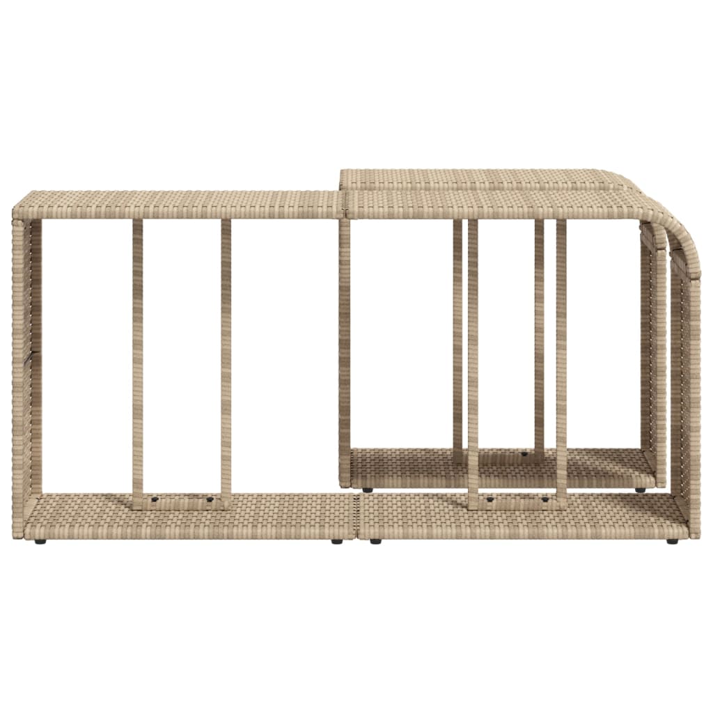 Outdoor-Regale 2 Stk. Beige Poly Rattan