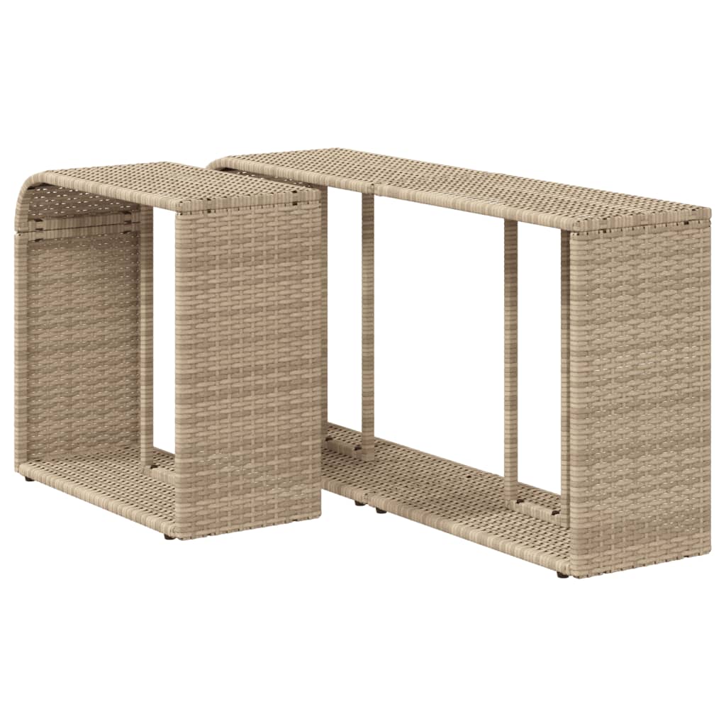 Outdoor-Regale 2 Stk. Beige Poly Rattan