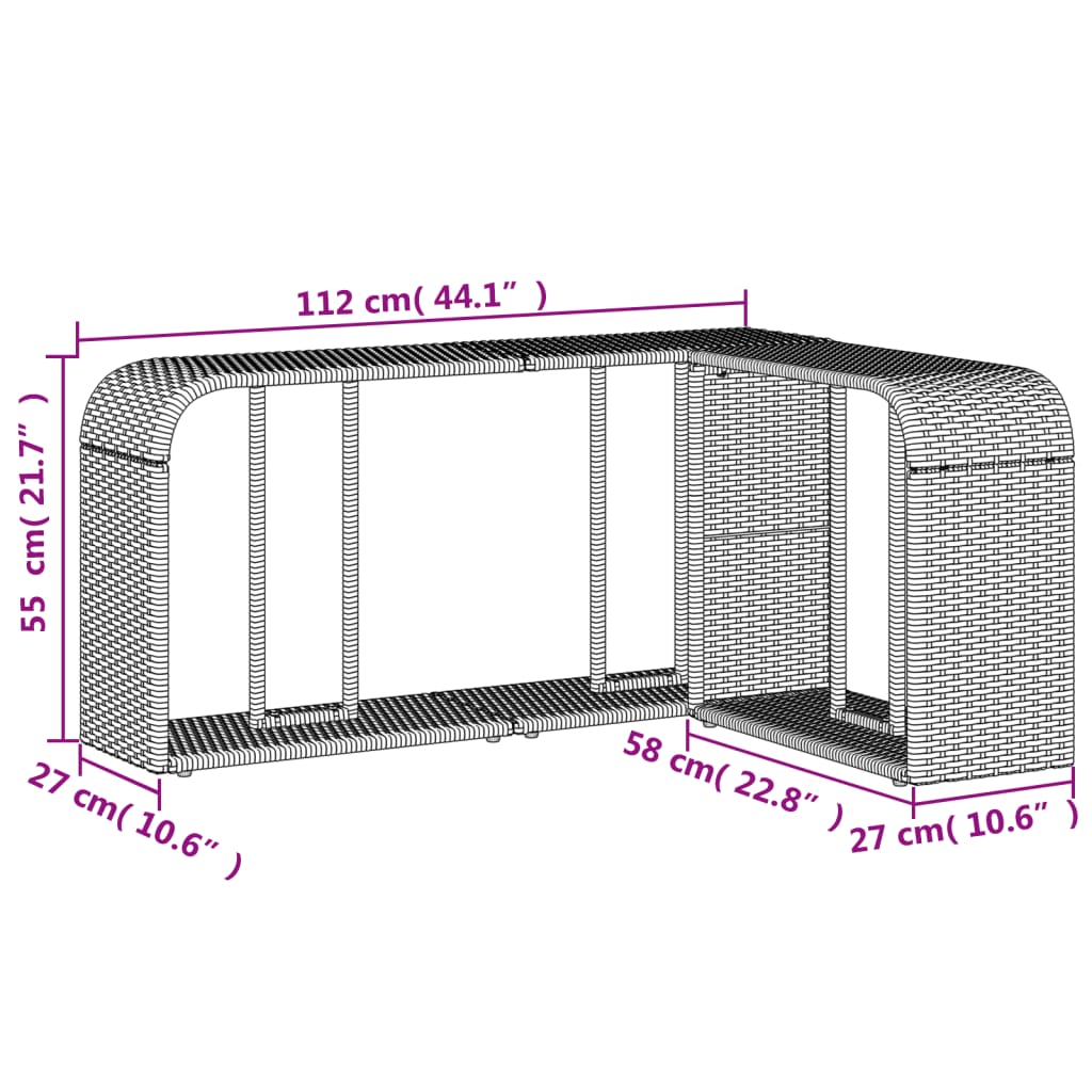 Outdoor-Regale 2 Stk. Beige Poly Rattan