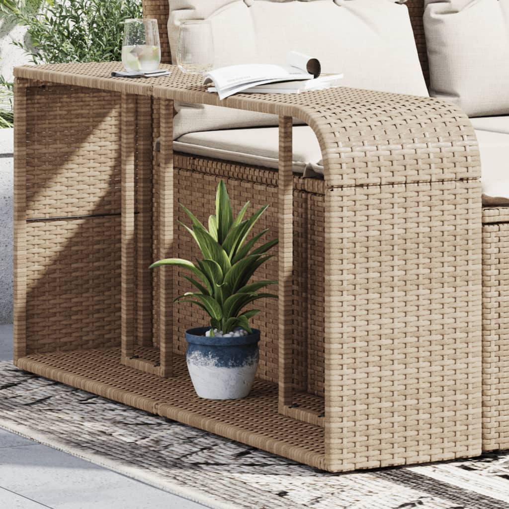 Outdoor-Regale 2 Stk. Beige Poly Rattan