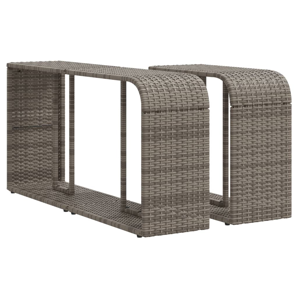 Outdoor-Rgale 2 Stk. Grau Poly Rattan