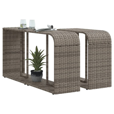 Outdoor-Rgale 2 Stk. Grau Poly Rattan