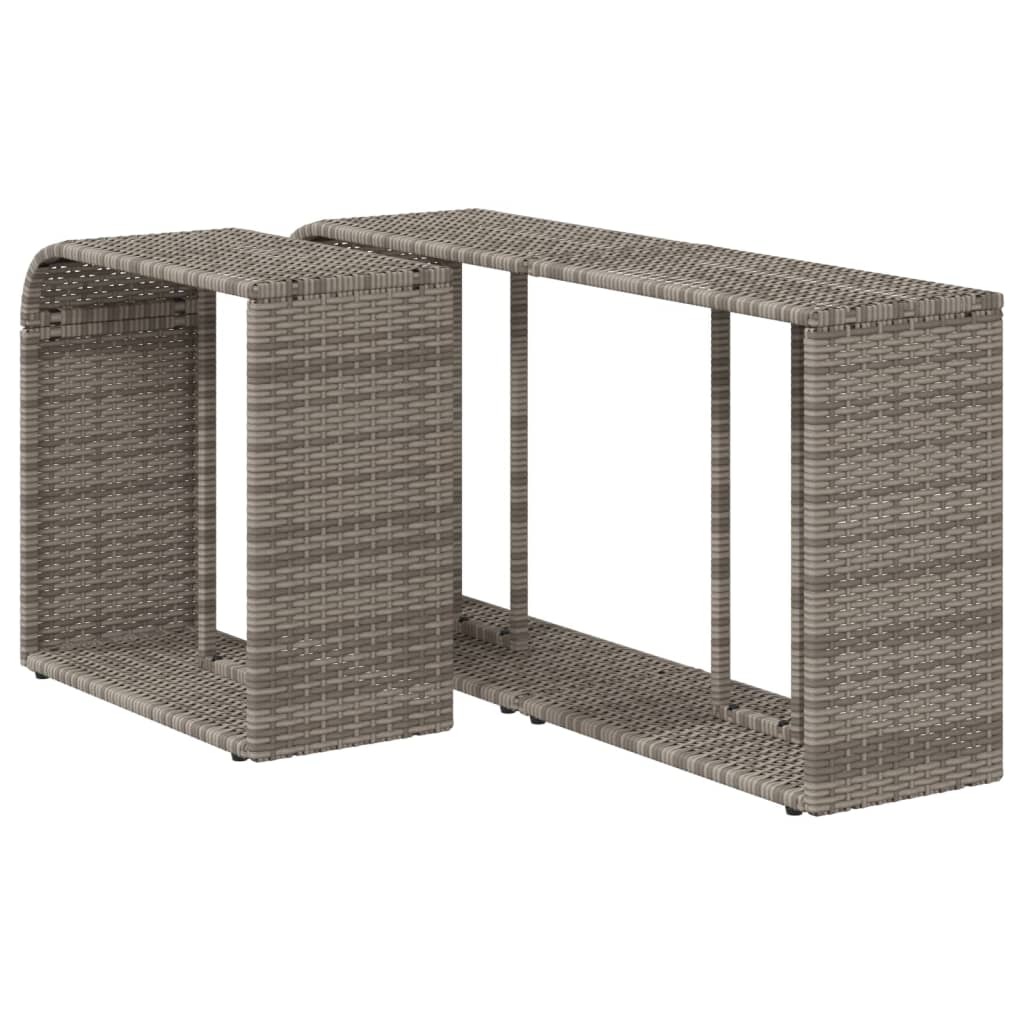 Outdoor-Rgale 2 Stk. Grau Poly Rattan