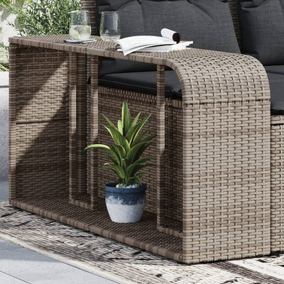 Outdoor-Rgale 2 Stk. Grau Poly Rattan