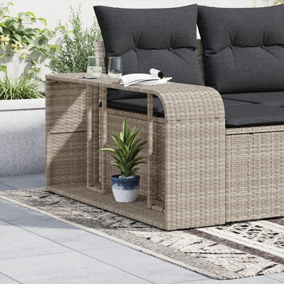 Outdoor-Rgale 2 Stk. Hellgrau Poly Rattan