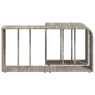 Outdoor-Rgale 2 Stk. Hellgrau Poly Rattan