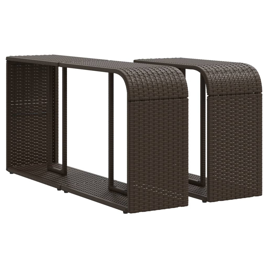 Outdoor-Rgale 2 Stk. Braun Poly Rattan