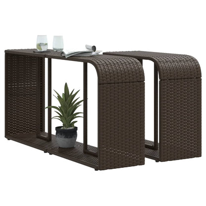 Outdoor-Rgale 2 Stk. Braun Poly Rattan