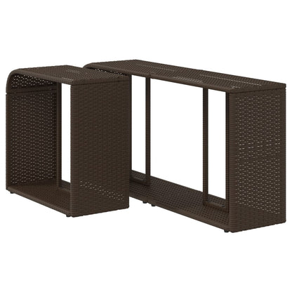 Outdoor-Rgale 2 Stk. Braun Poly Rattan