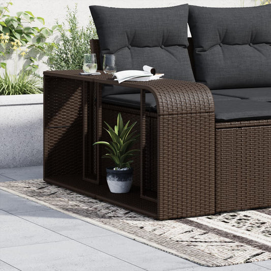 Outdoor-Rgale 2 Stk. Braun Poly Rattan