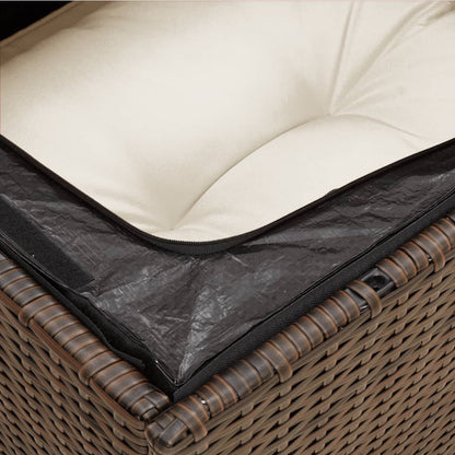 Garten-Ecksofa mit Kissen Braun Poly Rattan