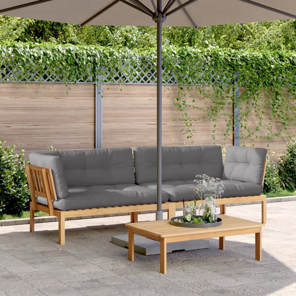 Garten-Ecksofas aus Paletten 2 Stk mit Kissen Massivholz Akazie