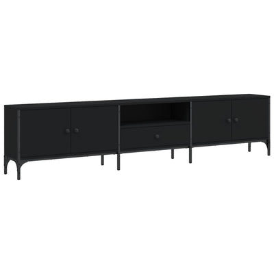 TV-Schrank mit Schublade Schwarz 200x25x44 cm Holzwerkstoff