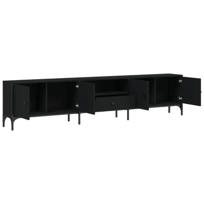 TV-Schrank mit Schublade Schwarz 200x25x44 cm Holzwerkstoff