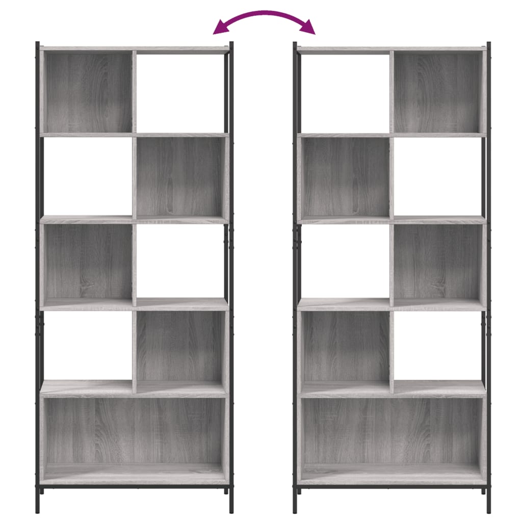 Bücherregal Grau Sonoma 72x28x172 cm Holzwerkstoff