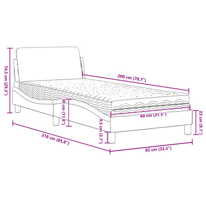 Bett mit Matratze Schwarz 80x200 cm Kunstleder