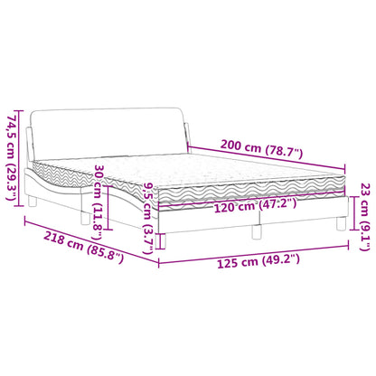 Bett mit Matratze Schwarz 120x200 cm Stoff