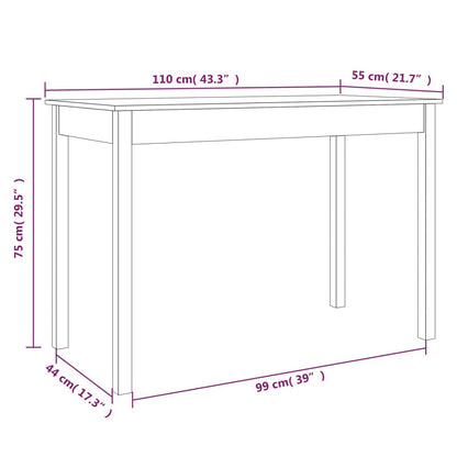 Esstisch Wachsbraun 110x55x75 cm Massivholz Kiefer