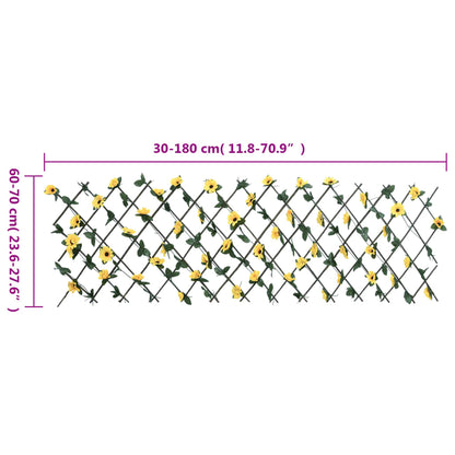 Rankgitter mit Künstlichem Efeu Erweiterbar Gelb 180x60 cm