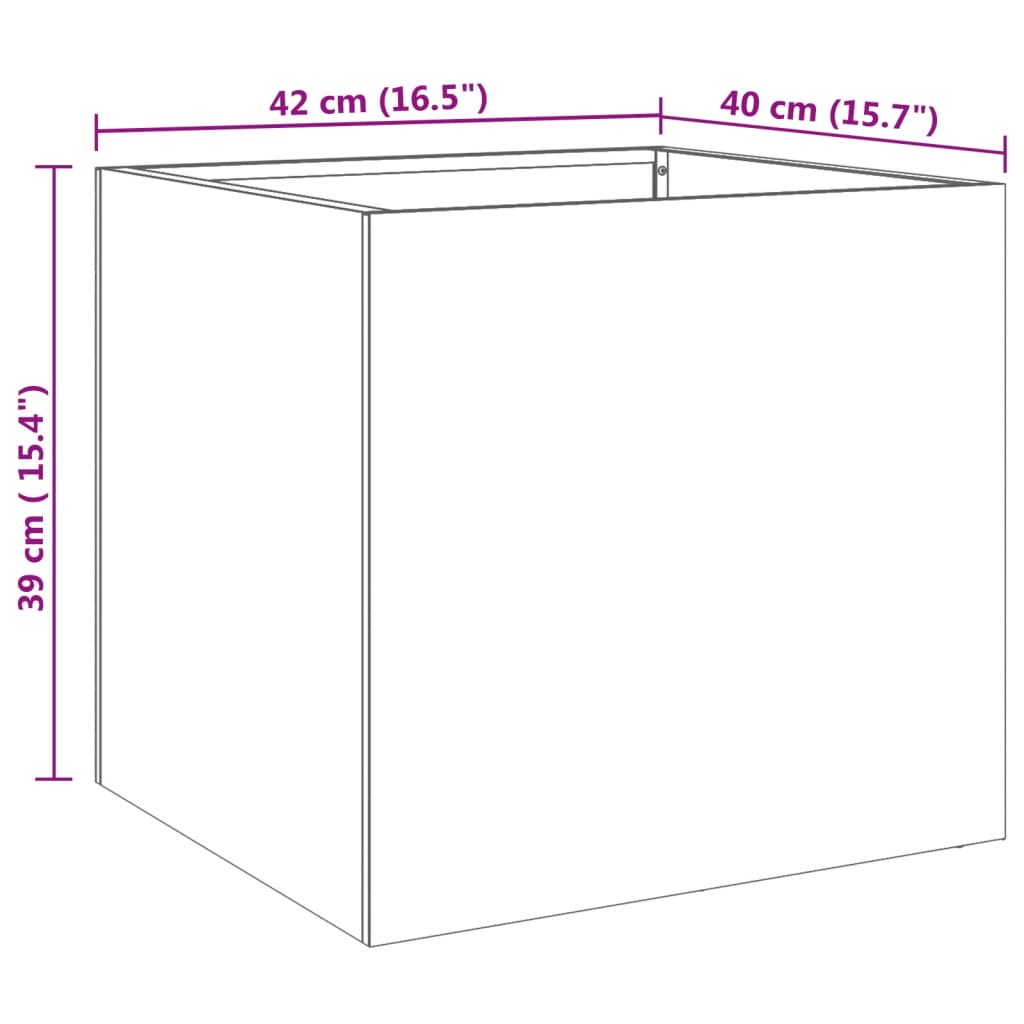 Pflanzkübel Silbern 42x40x39 cm Edelstahl