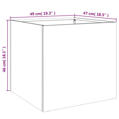 Pflanzkübel 2 Stk. Weiß 49x47x46 cm Stahl