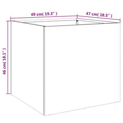 Pflanzkübel Silbern 49x47x46 cm Verzinkter Stahl