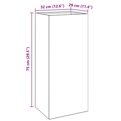 Pflanzkübel Silbern 32x29x75 cm Verzinkter Stahl