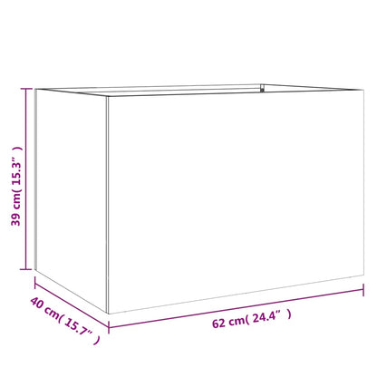 Pflanzkübel Weiß 62x40x39 cm Stahl