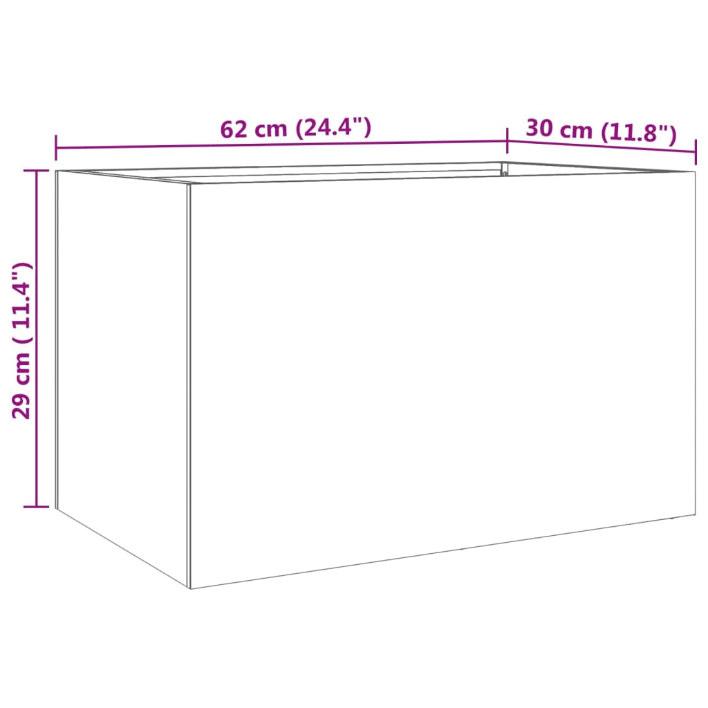 Pflanzkübel Silbern 62x40x39 cm Edelstahl