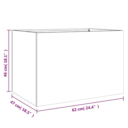 Pflanzkübel Weiß 62x47x46 cm Stahl