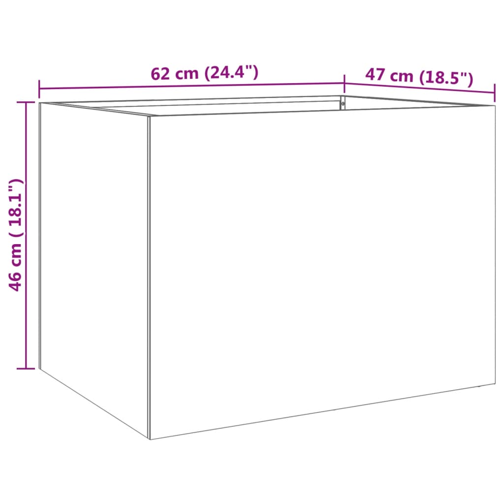 Pflanzkübel Silbern 62x47x46 cm Edelstahl