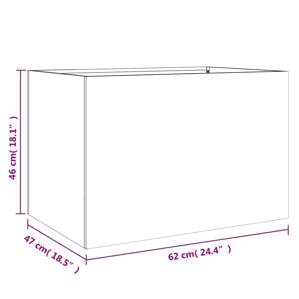 Pflanzkübel Silbern 62x47x46 cm Verzinkter Stahl