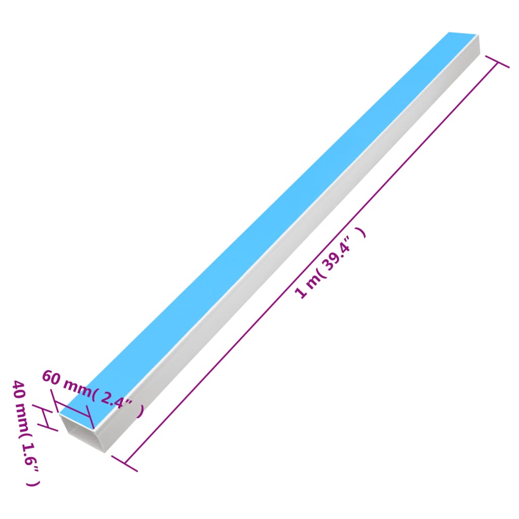 Installationsrohre Selbstklebend 60x40 mm 10 m PVC