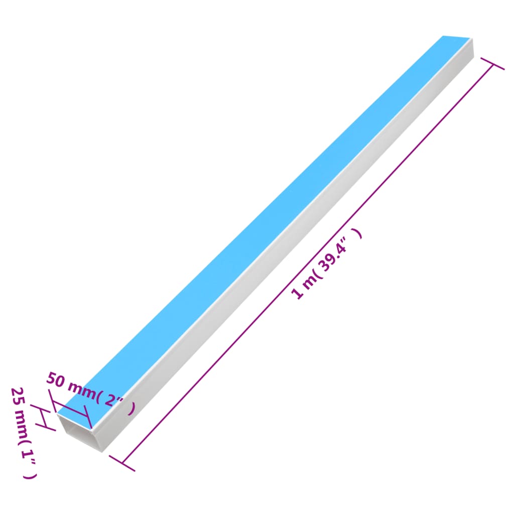 Kabelkanäle Selbstklebend 50x25 mm 10 m PVC