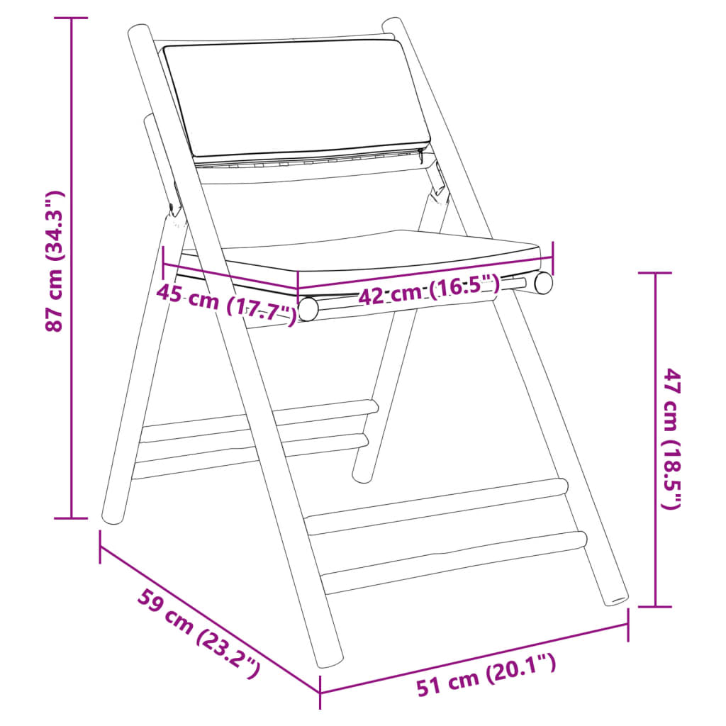 5-tlg. Bistro-Set Klappbar mit Dunkelgrauen Kissen Bambus