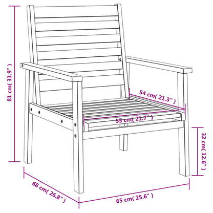 5-tlg. Garten-Lounge-Set Massivholz Akazie