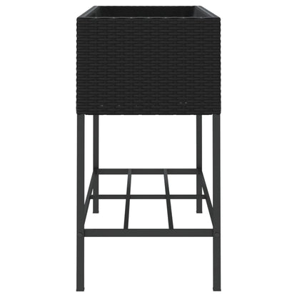 Hochbeete mit Ablage 2 Stk. Schwarz 90x40x75 cm Poly Rattan