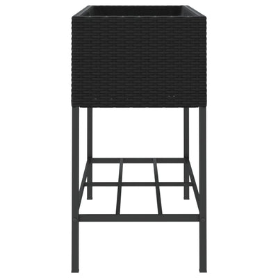 Hochbeete mit Ablage 2 Stk. Schwarz 90x40x75 cm Poly Rattan