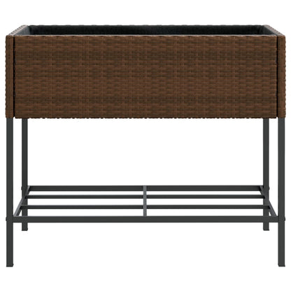 Hochbeete mit Ablage 2 Stk. Braun 90x40x75 cm Poly Rattan