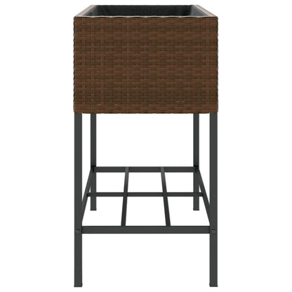 Hochbeete mit Ablage 2 Stk. Braun 90x40x75 cm Poly Rattan