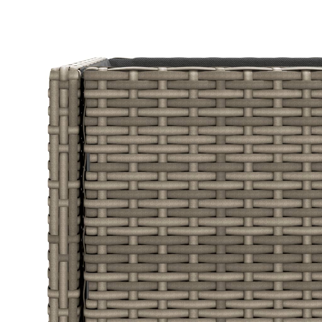 Hochbeete mit Ablage 2 Stk. Grau 90x40x75 cm Poly Rattan