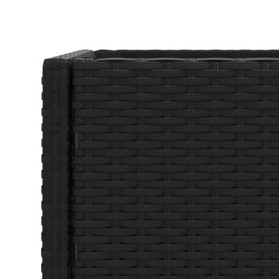 Hochbeete mit Ablage 2 Stk. Schwarz 70x28x70 cm Poly Rattan