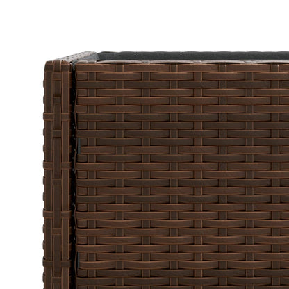 Hochbeete mit Ablage 2 Stk. Braun 70x28x70 cm Poly Rattan