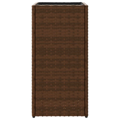 Pflanzkübel 2 Stk. Braun 30x30x60 cm Poly Rattan