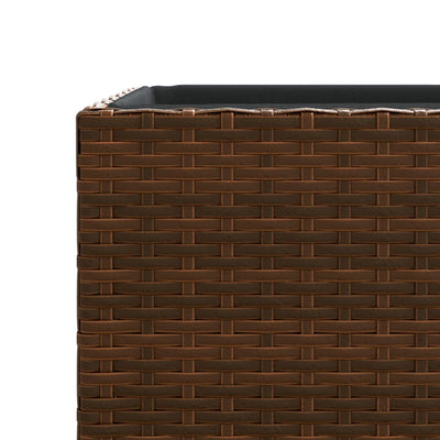 Pflanzkübel 2 Stk. Braun 30x30x60 cm Poly Rattan