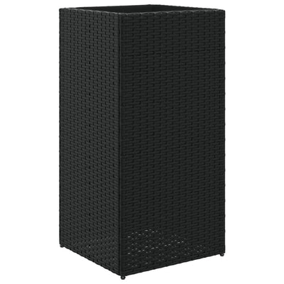 Pflanzkübel 2 Stk. Schwarz 40x40x80 cm Poly Rattan