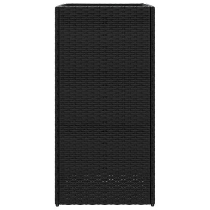 Pflanzkübel 2 Stk. Schwarz 40x40x80 cm Poly Rattan