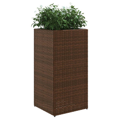 Pflanzkübel 2 Stk. Braun 40x40x80 cm Poly Rattan