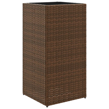 Pflanzkübel 2 Stk. Braun 40x40x80 cm Poly Rattan