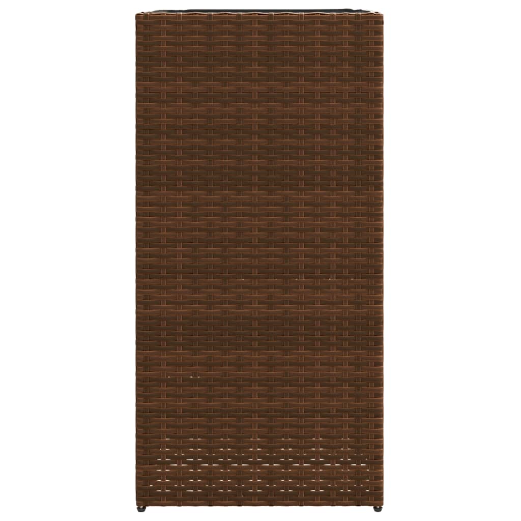 Pflanzkübel 2 Stk. Braun 40x40x80 cm Poly Rattan